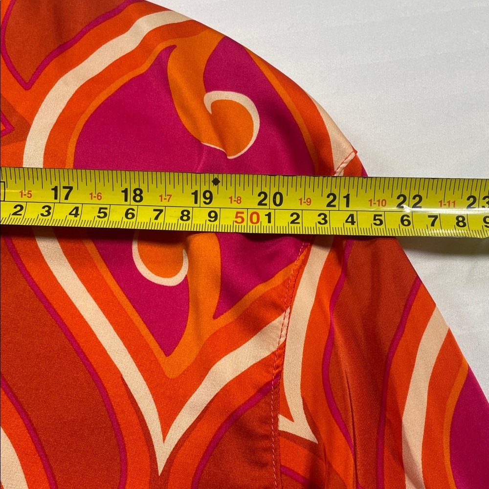Rachel Zoe Orange & Fuchsia Geometric Silk Tunic - Picture 6 of 9